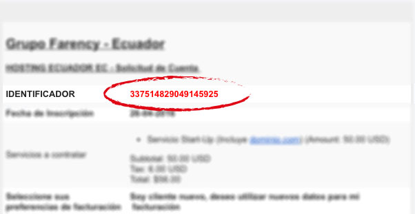 identificador de cuenta de hosting